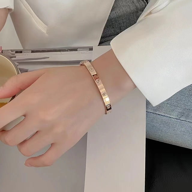 14K Gold Plated Love Bangle Bracelet