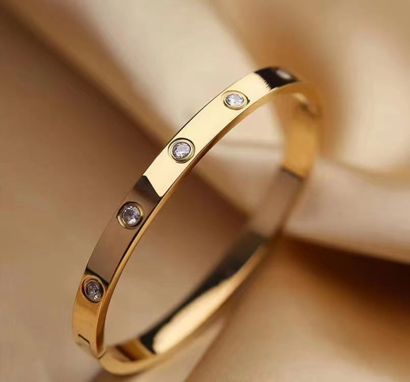 14K Gold Plated Love Bangle Bracelet