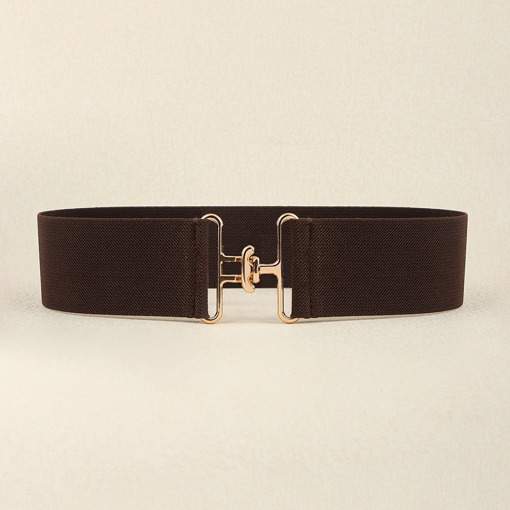 Elastic Women's Belt with Hanging Buckle All-matching