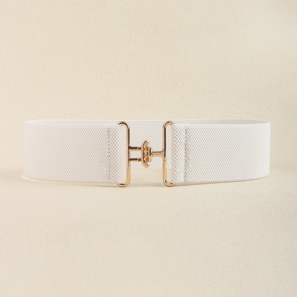 Elastic Women's Belt with Hanging Buckle All-matching