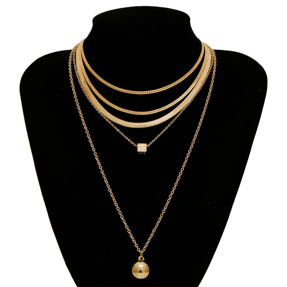 Multi-Layer Letter Pendant Necklace
