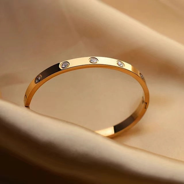 14K Gold Plated Love Bangle Bracelet
